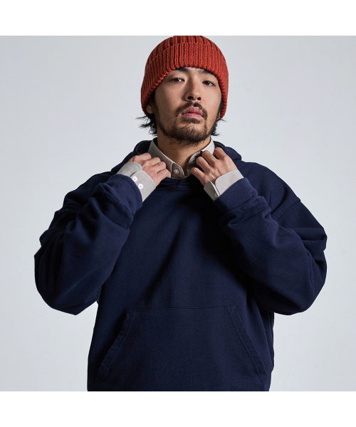 LAB12(ラボ12)の「リバーシブルピグメントフードパーカー(ピグブルー+ネイビー)(パーカー・メンズ・その他・MEDIUM/LARGE)」の3枚目の写真