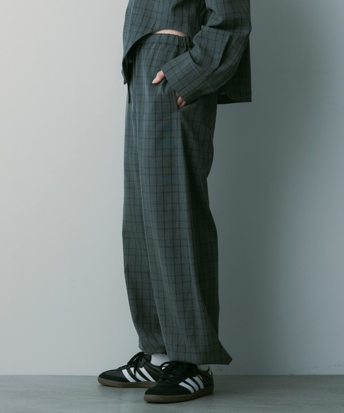 SERENO(セレーノ)の「イージーチェックパンツ(その他パンツ・レディース・グリーン/ネイビー・M/S/L)」の8枚目の写真