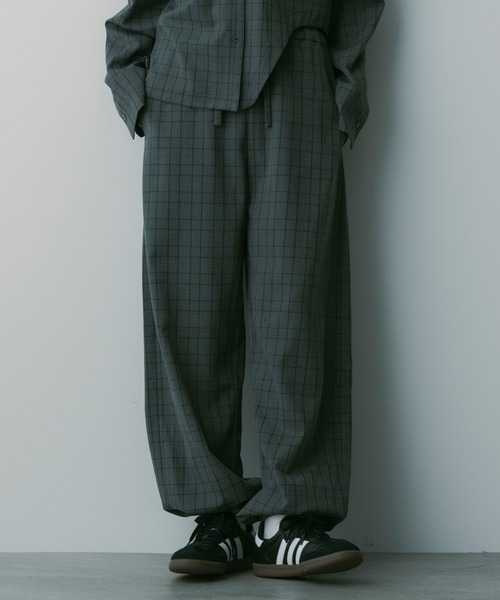 SERENO(セレーノ)の「イージーチェックパンツ(その他パンツ・レディース・グリーン/ネイビー・M/S/L)」の9枚目の写真