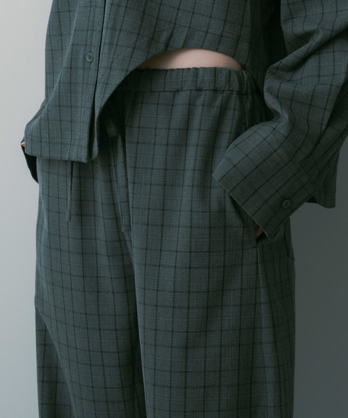 SERENO(セレーノ)の「イージーチェックパンツ(その他パンツ・レディース・グリーン/ネイビー・M/S/L)」の12枚目の写真