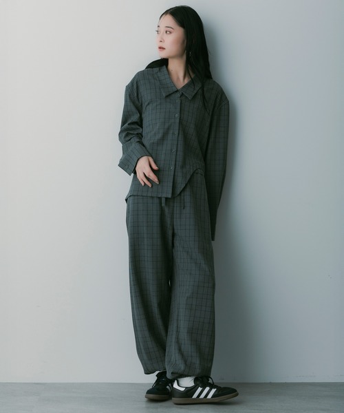 SERENO(セレーノ)の「イージーチェックパンツ(その他パンツ・レディース・グリーン/ネイビー・M/S/L)」の15枚目の写真