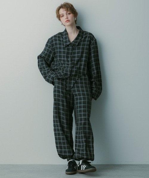 SERENO(セレーノ)の「イージーチェックパンツ(その他パンツ・レディース・グリーン/ネイビー・M/S/L)」の18枚目の写真