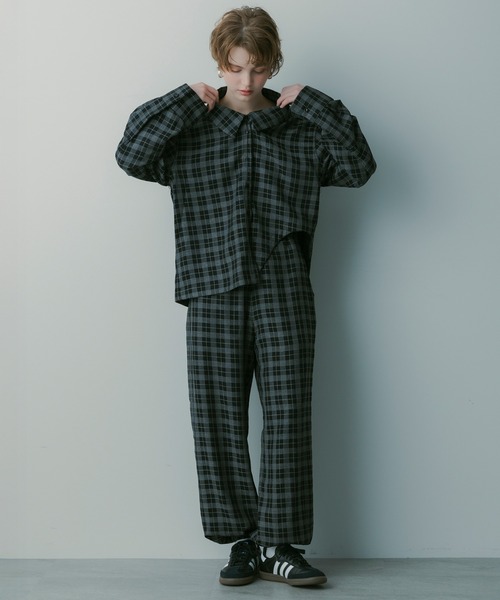 SERENO(セレーノ)の「イージーチェックパンツ(その他パンツ・レディース・グリーン/ネイビー・M/S/L)」の19枚目の写真