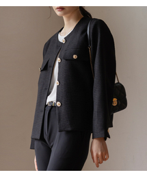 ELYSIA（エリシア）の「ブロンドアンティークボタンツイードジャケット（テーラードジャケット）」