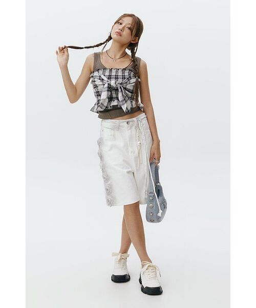 A FEW COMMENTS（アフューコメンツ）の「ピグメントスモークシャーリングタンクトップ CHARCOAL（Tシャツ/カットソー・レディース・その他・FREE）」の4枚目の写真