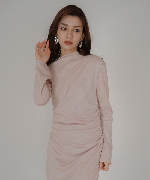 KINO THE KEI(キノザケイ)の「シアーラメ 2WAY ドレープ ワンピース KINO THE KEI(ワンピース・レディース・グレー/ピンク/ブラック・フリー)」の9枚目の写真