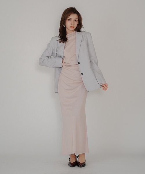 KINO THE KEI(キノザケイ)の「シアーラメ 2WAY ドレープ ワンピース KINO THE KEI(ワンピース・レディース・グレー/ピンク/ブラック・フリー)」の14枚目の写真