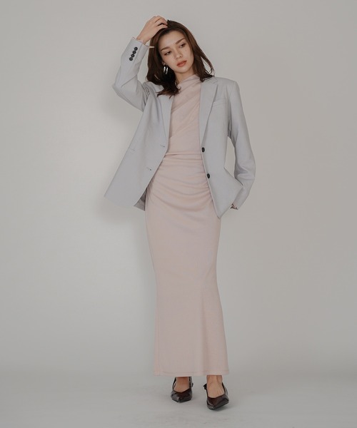 KINO THE KEI(キノザケイ)の「シアーラメ 2WAY ドレープ ワンピース KINO THE KEI(ワンピース・レディース・グレー/ピンク/ブラック・フリー)」の15枚目の写真