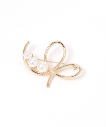 studio CLIP | 【daily CLIP】パールライクリボンモチーフブローチ(ブローチ/コサージュ)