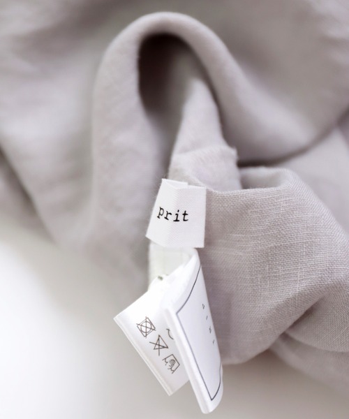 prit（プリット）の「[prit] フレンチリネンキャンバス クレリックスリーブレスプルオーバー（シャツ/ブラウス・レディース・ライトグレー/ブラック・FREE）」の9枚目の写真