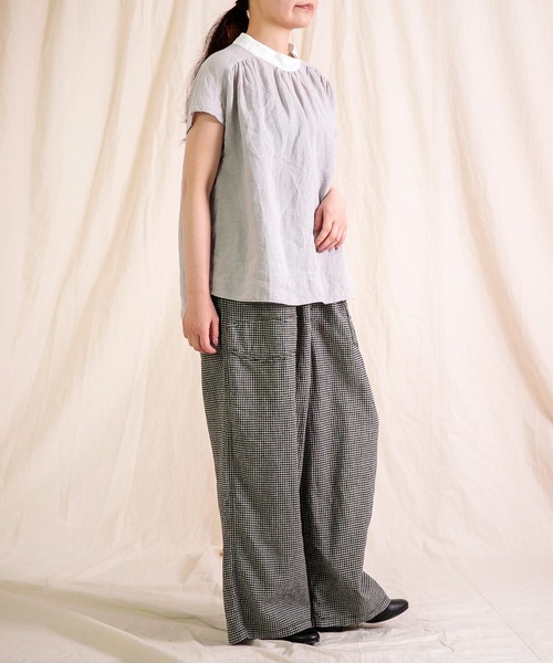 prit（プリット）の「[prit] フレンチリネンキャンバス クレリックスリーブレスプルオーバー（シャツ/ブラウス・レディース・ライトグレー/ブラック・FREE）」の6枚目の写真