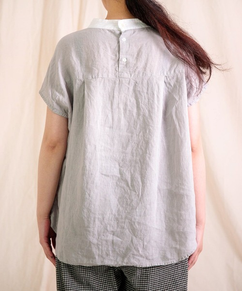 prit（プリット）の「[prit] フレンチリネンキャンバス クレリックスリーブレスプルオーバー（シャツ/ブラウス・レディース・ライトグレー/ブラック・FREE）」の16枚目の写真