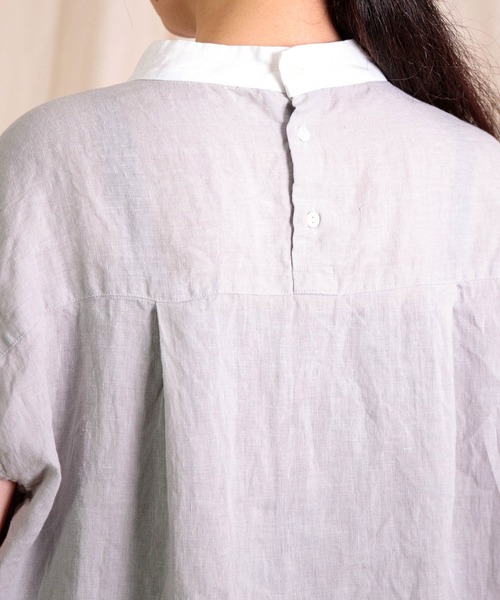 prit（プリット）の「[prit] フレンチリネンキャンバス クレリックスリーブレスプルオーバー（シャツ/ブラウス・レディース・ライトグレー/ブラック・FREE）」の14枚目の写真