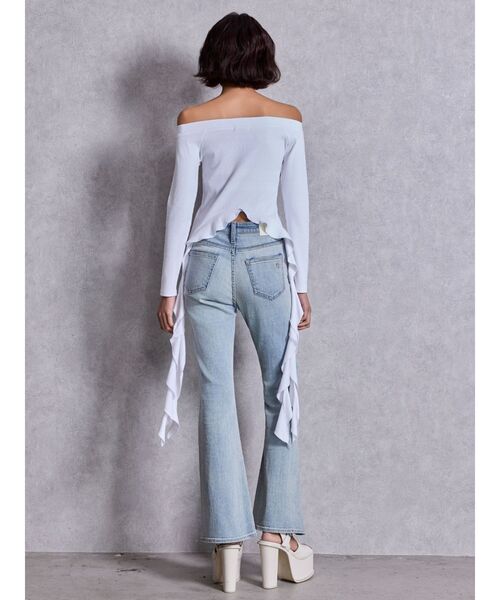 GYDA（ジェイダ）の「GG SIDE DRAPE EDGEオフショルトップス（Tシャツ/カットソー・レディース・ネイビー/チャコールグレー/オフホワイト・FREE）」の19枚目の写真