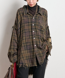 R13 | *【R13/アールサーティーン】SHREDDED SEAM DROP NECK SHIRT(シャツ/ブラウス)