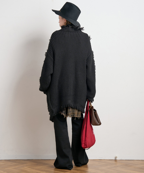 R13（アールサーティーン）の「*【R13/アールサーティーン】SHREDDED SEAM DROP NECK SHIRT（シャツ/ブラウス・レディース・ブラウン・FREE）」の15枚目の写真