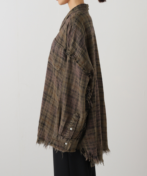 R13（アールサーティーン）の「*【R13/アールサーティーン】SHREDDED SEAM DROP NECK SHIRT（シャツ/ブラウス・レディース・ブラウン・FREE）」の17枚目の写真