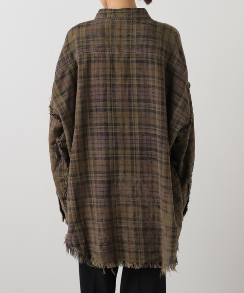 R13（アールサーティーン）の「*【R13/アールサーティーン】SHREDDED SEAM DROP NECK SHIRT（シャツ/ブラウス・レディース・ブラウン・FREE）」の18枚目の写真