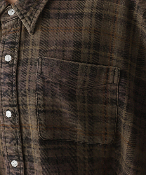 R13（アールサーティーン）の「*【R13/アールサーティーン】SHREDDED SEAM DROP NECK SHIRT（シャツ/ブラウス・レディース・ブラウン・FREE）」の3枚目の写真