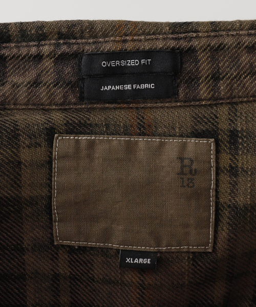 R13/アールサーティーン】SHREDDED SEAM DROP NECK SHIRT（シャツ