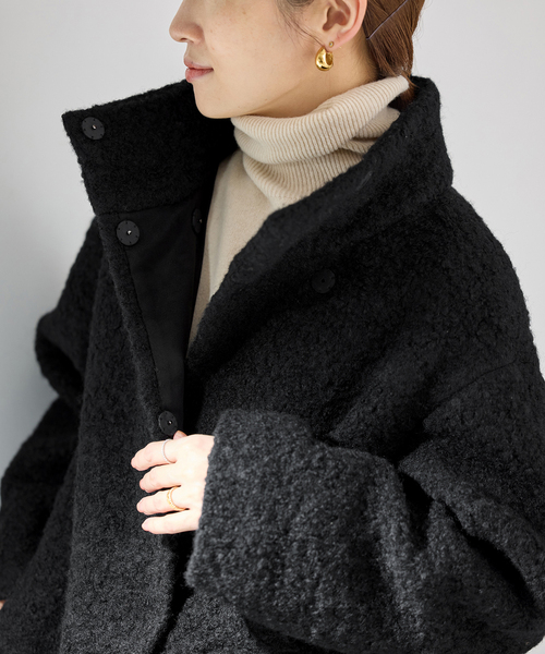 期間限定お値下げ　IENA ループインレイショートコート36 2024AW】IENA ループインレイ ショートコート ブラウン ゆったり S