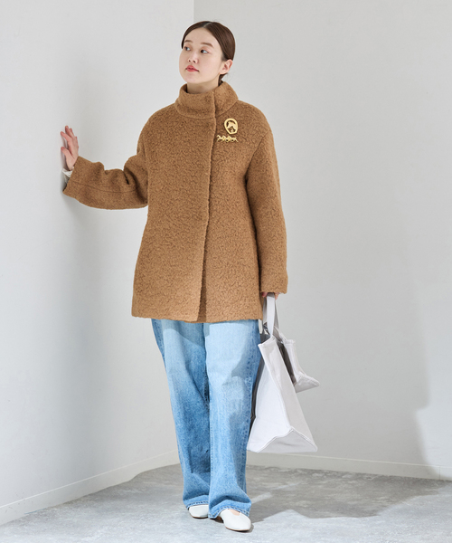 IENA(イエナ)の「ループインレイハーフコート(その他アウター・レディース・ブラック/キャメル・FREE)」の9枚目の写真