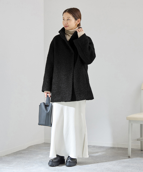 IENA(イエナ)の「ループインレイハーフコート(その他アウター・レディース・ブラック/キャメル・FREE)」の13枚目の写真