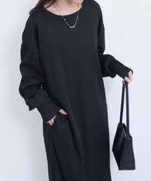 バックスリット ビッグサイズ リブロングワンピース