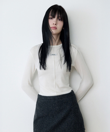 LINE DETAIL WOOL LONG SLEEVE IVORY