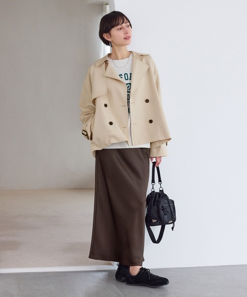 ROPE' PICNIC（ロペピクニック）の「ショート丈トレンチコート/撥水・花粉ガード（トレンチコート・レディース・ベージュ/ネイビー/カーキ・FREE）」の4枚目の写真