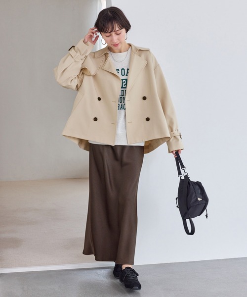 ROPE' PICNIC（ロペピクニック）の「ショート丈トレンチコート/撥水・花粉ガード（トレンチコート・レディース・ベージュ/ネイビー/カーキ・FREE）」の5枚目の写真