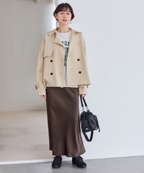 ROPE' PICNIC（ロペピクニック）の「ショート丈トレンチコート/撥水・花粉ガード（トレンチコート・レディース・ベージュ/ネイビー/カーキ・FREE）」の6枚目の写真