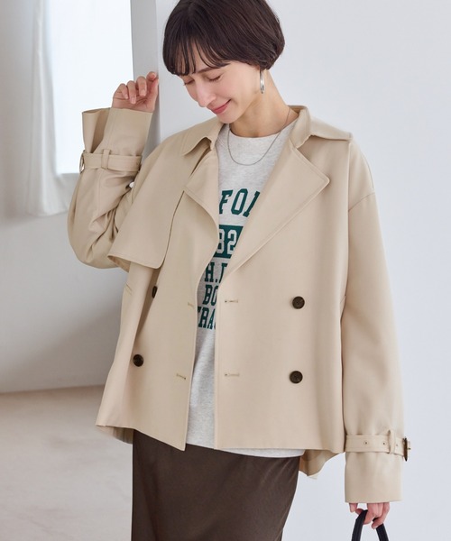 ROPE' PICNIC（ロペピクニック）の「ショート丈トレンチコート/撥水・花粉ガード（トレンチコート・レディース・ベージュ/ネイビー/カーキ・FREE）」の8枚目の写真