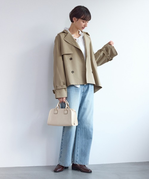 ROPE' PICNIC（ロペピクニック）の「ショート丈トレンチコート/撥水・花粉ガード（トレンチコート・レディース・ベージュ/ネイビー/カーキ・FREE）」の13枚目の写真