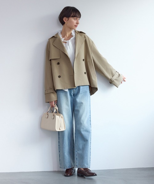ROPE' PICNIC（ロペピクニック）の「ショート丈トレンチコート/撥水・花粉ガード（トレンチコート・レディース・ベージュ/ネイビー/カーキ・FREE）」の14枚目の写真