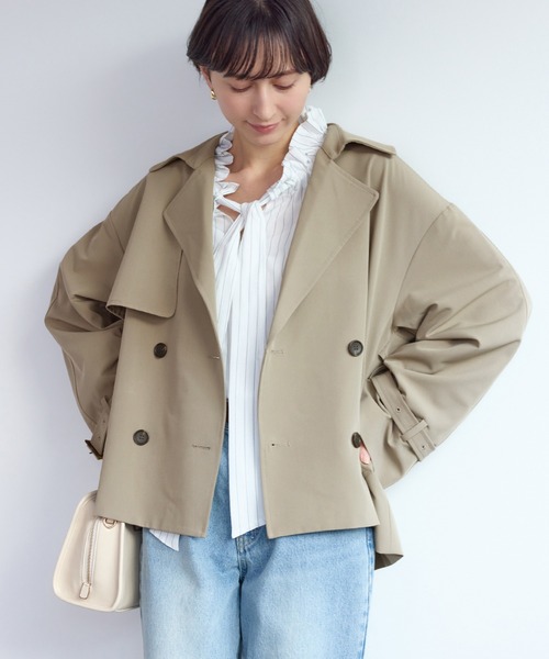 ROPE' PICNIC（ロペピクニック）の「ショート丈トレンチコート/撥水・花粉ガード（トレンチコート・レディース・ベージュ/ネイビー/カーキ・FREE）」の15枚目の写真