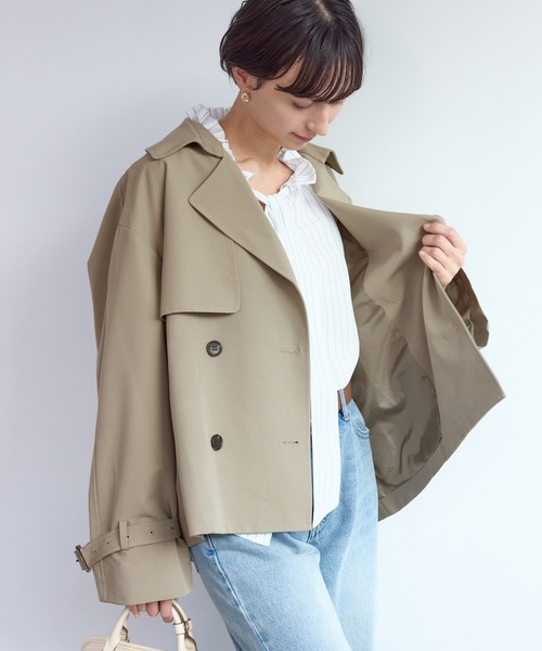 ROPE' PICNIC（ロペピクニック）の「ショート丈トレンチコート/撥水・花粉ガード（トレンチコート・レディース・ベージュ/ネイビー/カーキ・FREE）」の16枚目の写真