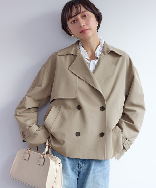 ROPE' PICNIC（ロペピクニック）の「ショート丈トレンチコート/撥水・花粉ガード（トレンチコート・レディース・ベージュ/ネイビー/カーキ・FREE）」の17枚目の写真