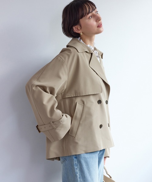 ROPE' PICNIC（ロペピクニック）の「ショート丈トレンチコート/撥水・花粉ガード（トレンチコート・レディース・ベージュ/ネイビー/カーキ・FREE）」の18枚目の写真