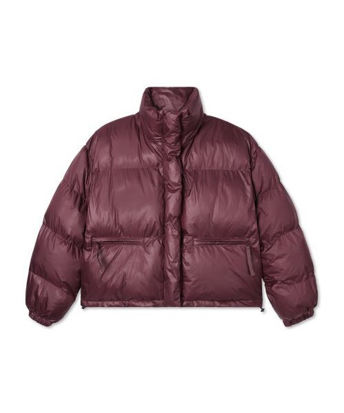 APOSTROPHE COMMA(アポストロフィコンマ)の「グロッシーストリングジップアッププファークロップショートパディング_アイボリー(ダウンジャケット/コート・レディース・その他・LARGE/MEDIUM/SMALL)」の4枚目の写真