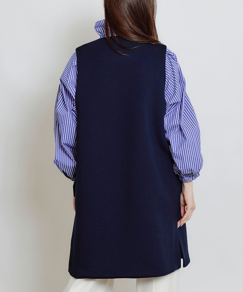 PICCIN PERLA（ピッチンペルラ）の「ポケットフリルジレ（ベスト・レディース・ブラック/オフホワイト/ネイビー・M）」の20枚目の写真
