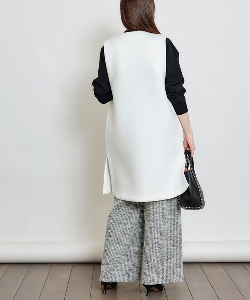 PICCIN PERLA（ピッチンペルラ）の「ポケットフリルジレ（ベスト・レディース・ブラック/オフホワイト/ネイビー・M）」の10枚目の写真