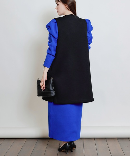 PICCIN PERLA（ピッチンペルラ）の「ポケットフリルジレ（ベスト・レディース・ブラック/オフホワイト/ネイビー・M）」の17枚目の写真