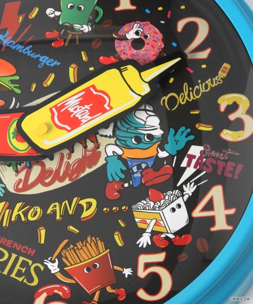 FLAVORS】コラボ ウォールクロックブルー（掛け時計）｜niko and