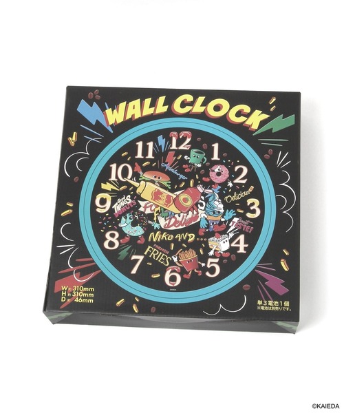 FLAVORS】コラボ ウォールクロックブルー（掛け時計）｜niko and