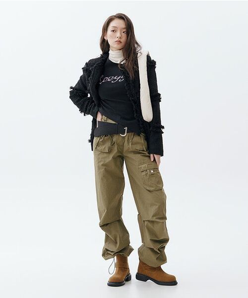 MUSINSA STANDARD WOMAN（ムシンサスタンダードウーマン）の「ウィメンズウールテンセルスリムタートルネック長袖Tシャツ[クリーム]（Tシャツ/カットソー・レディース・その他・X-SMALL/SMALL/MEDIUM/LARGE）」の19枚目の写真