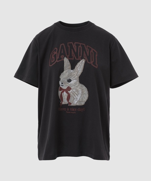 GANNI(ガニー)の「Basic cotton Jersey T-shirt(Tシャツ/カットソー・レディース・その他・M/S/XS)」の1枚目の写真