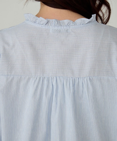 Cherir Mignon(シェリルミニョン)の「【Cherir Mignon】フリルレースクロップドブラウス(シャツ/ブラウス・レディース・ホワイト/ブルー系その他・FREE)」の11枚目の写真