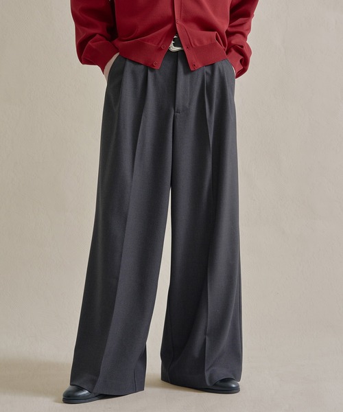 epnok（エプノック）の「2タックワイドストレートバギースラックス（スラックス・メンズ・チャコールグレー/ブラック/オフホワイト・SMALL/MEDIUM/LARGE）」の3枚目の写真