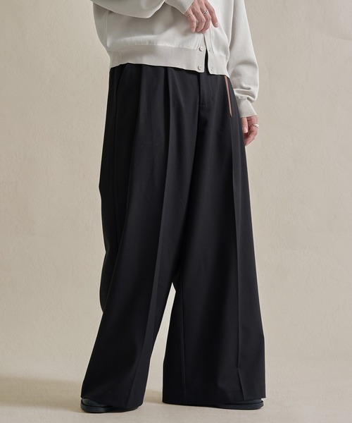 epnok（エプノック）の「2タックワイドストレートバギースラックス（スラックス・メンズ・チャコールグレー/ブラック/オフホワイト・SMALL/MEDIUM/LARGE）」の16枚目の写真